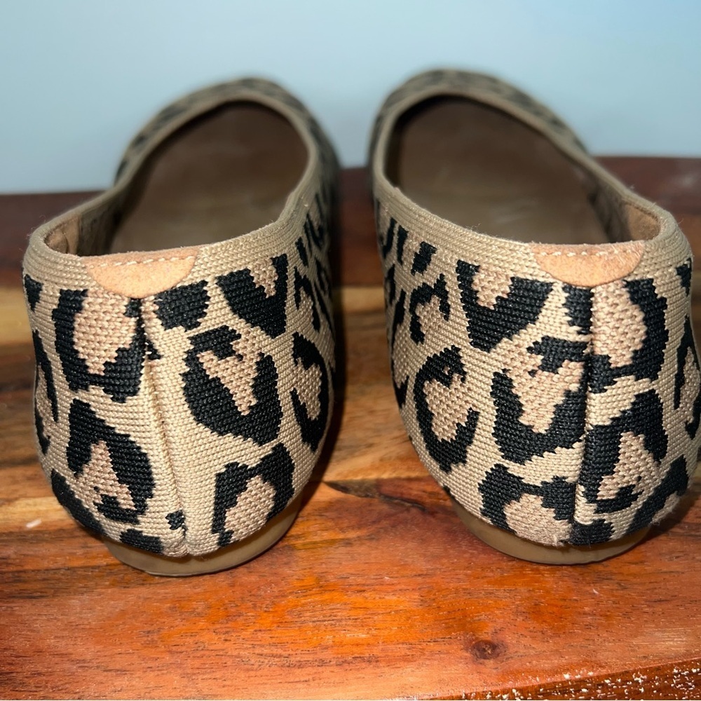 VIVAIA Leopard Print Knit Flats Square Toe Comfortable Slip On Shoes Women’s 9 - Picture 8 of 12